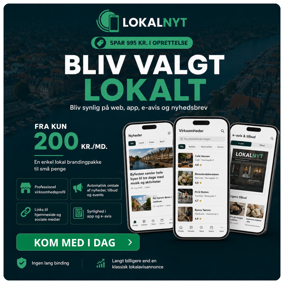 KOM MED I DAG - LokalNyt En komplet lokal brandingpakke til en fast lav pris